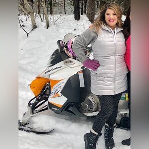 Lands' End Metallic Silver Quilted Vest